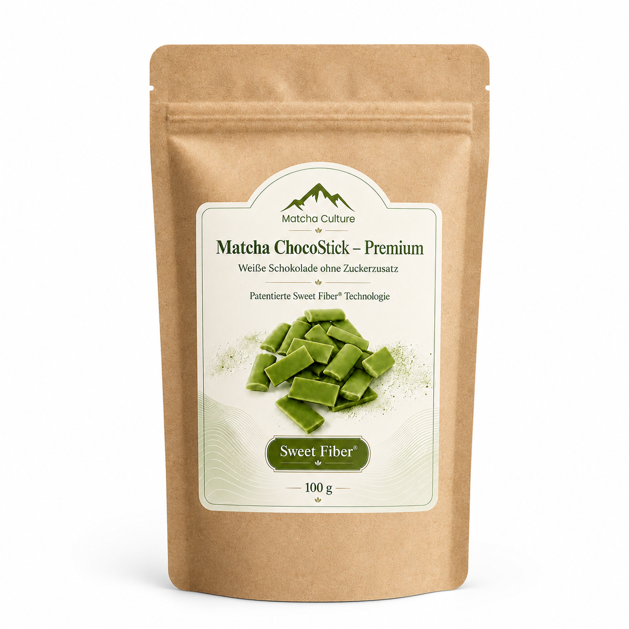 Matcha Culture Sweet Fiber ChocoSticks – grüne weiße Schokolade mit japanischem Matcha